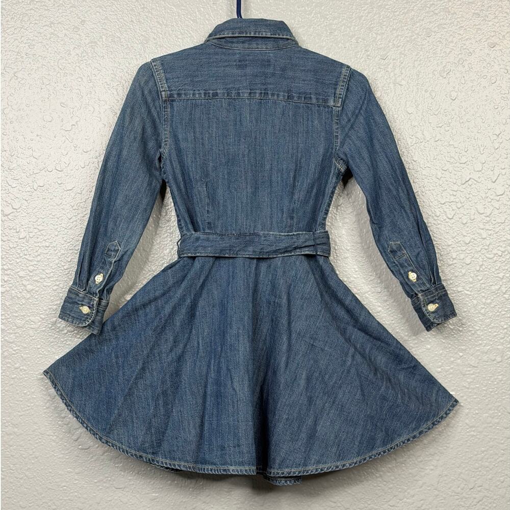 Ralph Lauren Blue Belted Cotton Denim Shirtdress / Size-3-3T - Picture 5 of 16